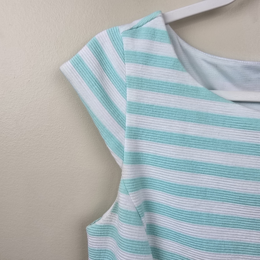 Lilly Pulitzer Cap Sleeve Lana Engineer Striped Dress in Poolside Blue Size M - Picture 8 of 11